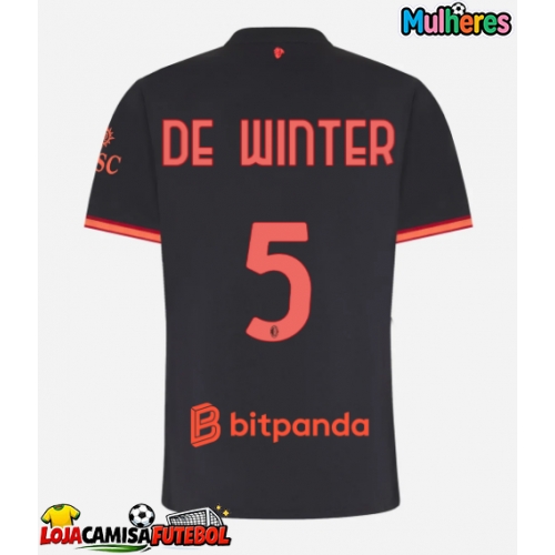 Camisa de Futebol AC Milan Koni De Winter #5 Equipamento Alternativo Mulheres 2026-27 Manga Curta